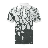 B91XZ muške majice Muška ljetna digitalna 3D štampanje modnog postera za odmor plaža rever patentni rukav obični košulje MUŠKI POLO majice za muškarce sive l