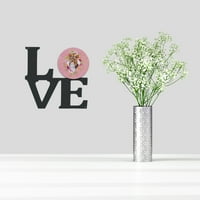 Caroline's blago CK4194Walv Jorkširski dizajn ružičaste cvijeće Metalna zidna umjetnička djela Ljubav,