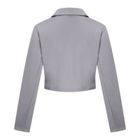 TOQOT Ležerne jakne - dugi rukav Chirstmas Chirstmas Cardigan Cardigan Solid Dugme bez kapuljača Žene pada modni sivi XL