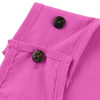 Ljetne haljine za žene bez rukava štampana labava Mini A-Line Scoop vrat haljina za odmor Pink M