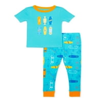 Wonder Nation baby and Toddler Boy usko pripijena pamučna pidžama Set 2 komada, veličine 12m-5T