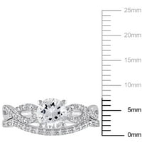 Miabella ženski karat T. G. W. stvorio bijeli safir i karat T. W. Diamond Infinity Bridal Set od 10kt