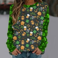 Gotyou ženska majica s dugim rukavima Crewneck Labavi Ležerni pulover sv. Patrick's Day tiskani hoodie