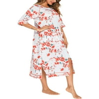 Trowalwalk Dame Ljeto Pijamas Solid Boja Bathrobes Slowive Cardigan Nightdress cvjetni kućni homedress