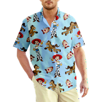 Muške i dječake havajske majice igračka priča opuštena-fit casual majica kratkih rukava-dolje Havajske