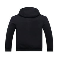 Niuer muški kaput sa kapuljačom za vrat jednobojna Outwear Hoodies kaputi Dugi rukav Crni L