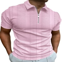 Colisha muške polo majice prugasti majice kratki rukav ljetni vrhovi atletska plaža rever vrat majica ružičasti xs
