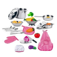 Bo kuhinjski Set od nerđajućeg čelika i kuhinjske igračke za igru hrane Set za kuvanje, za malu decu predškolce deca devojčice dečaci uzrasta 3 godine od VALESSATI