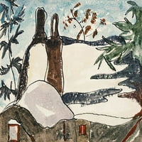 Snježne krovove i drveće Poster Print - Arthur golub