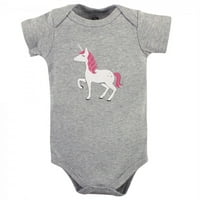 Hudson Baby dojenčad Djevojka Pamuk bodysuits 5pk, ružičasti jednorog, 0- mjeseci