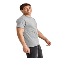 Hanes Essentials Muški pamučni džepni majica Svijetli čelik M