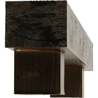 Ekena Millwork 4 H 6 D 60 W Sandblasted Fau Wood kamin Mantel Kit w Alamo Corbels, Premium Aged