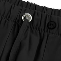 Muške Casual vezice muške pantalone pamučne lanene elastične vezice za struk visokog struka labave sa džepovima pamučne pantalone za plažu za muškarce crne 5XL
