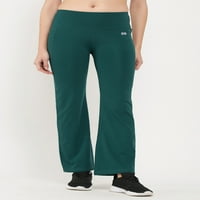 Clovia Comfort Fit pantalone za jogu sa visokim strukom u zelenoj boji sa džepom sa strane