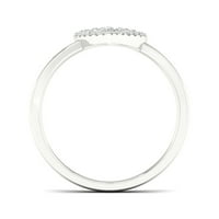 1 10ct TDW Diamond 10k bijeli zlatni otvoreni srčani modni prsten