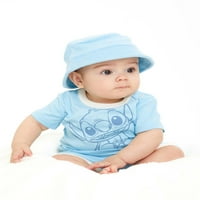 Disney Stitch Baby majica, Terry Shorts i set outfit Hat, 3-pakovanje, veličina 0 meseci