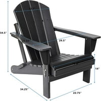 Elevon sklopiva Vanjska izdržljiva Adirondack stolica za baštu, Dvorište, terasu