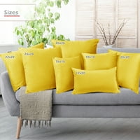Clara Clark Plish Solid Decorativni poklopac jastuka od mikrovlakana s jastukom za bacanje za kauč, žuti,