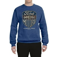 Wild Bobby, starinski uznemireni Ford Motors legendarni moćni Automobili i kamioni Unise Crewneck grafički Duks, Vintage Heather Blue, X-Large