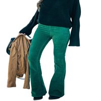 Multitrust ženske Casual duge pantalone, elastični struk jednobojne tanke pantalone sa širokim nogama za jesen