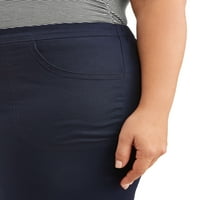 Samo moja veličina ženske Plus veličine navlači rastezljive tkane pantalone sa 2 džepa, takođe u sitnim