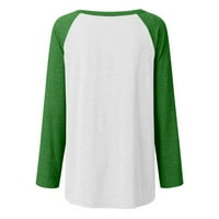Amidoa žene Casual Dugi rukav okrugli vrat vrhovi labava bluza St. Patrick Dan Print košulje ljeto trendi