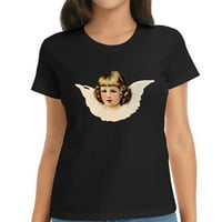 Chubby Angel sa malim krilima Ženska Moda kratki rukav grafički Tee sa jedinstvenim printovima-udoban i trendi ljetni Top za žene