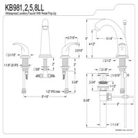 Kingston Brass KB988ll u. Rasprostranjena slavina za kupaonicu, brušeni nikl