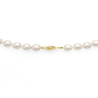 Bijela savršena okrugla Akoya Pearl 16 ogrlica sa 14KT žutom zlatnom kopčom