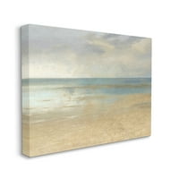Stupell Coamol Sandy Sunlit Beach Landscape Paint Galerija zamotana platna Print Wall Art