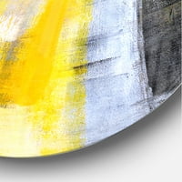Designart' Grey and Yellow Blur Abstract ' metalni zidni sat