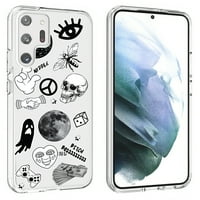 Talozna tanka futrola za telefon kompatibilna za Samsung Galaxy S ultra, lubanje Ghost Collage Print,