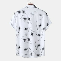 Nova moda, POROPL plus Size Summer Hawaiian Print odbijena muška košulja klirens pod bijelom veličinom 12