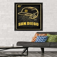 San Diego Padres - Neonska kaciga zidni poster, 22.375 34 Uramljeno