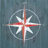 Marmont Hill Crveni kompas Slikanje Ispis na zamotanom platnu
