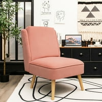 Gyma Velvet Accent Stolica Jednokrevetna soba za slobodno vrijeme s drvenim okvirom ružičastom