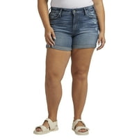 Silver Jeans Co. Plus Size Suki Srednji Rast Kratke Veličine Struka 12-24