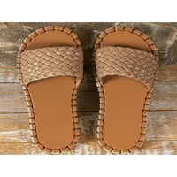 Daeful Womens Espadrille Casual Slide Sandale Open TOE ravne sandale Ljetne plažne cipele Khaki 5.5