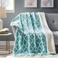 Udobni prostori 50 X60 Sherpa plišani bacanje reverzibilnog posteljine prekrivač flis cosy soft aqua ogee