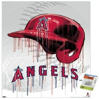 Los Angeles Angels - kaciga za kacigu Zidni poster sa pućimpinima, 22.375 34