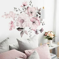 Heiheiup akvarelor ružičaste cvijeće i lišće igrajući spavaću sobu dnevni boravak Torch kućni zidni ukras zidne naljepnice naljepnice naljepnice ljušte i moderno