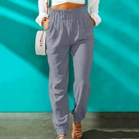 Lanene pantalone žene ljetna moda Casual labave pamučne i lanene pantalone veće veličine čvrste pantalone