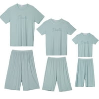 Jedinstveni Bargains ženski kratki rukav sa kapri pantalonama slova porodični kompleti pidžame za spavanje