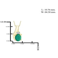 JewelersClub srebrne ogrlice za Žene-Srebrna ogrlica za žene 14k pozlaćena Srebrna-smaragdna ogrlica središnji dio, bijeli dijamantski Akcenti – hipoalergeni privjesak