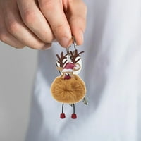 Božić-Elk personalizirani DIY plišani Cartoon Keychain torba plišani Auto privjesak privjesak vitraž prozor