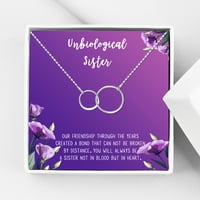 Anavia Unbiological Sister Gift Jewelry, Soul Sister Card Card, Sister Best Friend Gift, Big Little Sorority Card Gift - [Silver Infinity Double Ring, Royal Purple Gift Card]