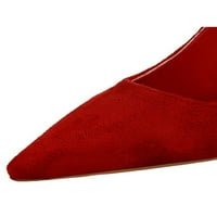 Dame udobne lagane šiljaste nožne cipele s visokim potpeticama otporne na cipele za klizanje formalno na pumpama crvena 8.5