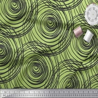 Soimoi zelena Georgette viskozna tkanina spiralna i geometrijska štampana zanatska tkanina po dvorištu