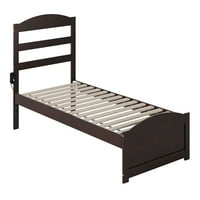 Warren 14 Twin XL drveni okvir kreveta sa uzglavljem i podnožjem, Espresso