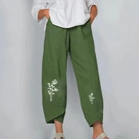 Hlače za žene trendi žene Moda Casual Printing džep Fold labave pantalone pune dužine letnji klirens 4